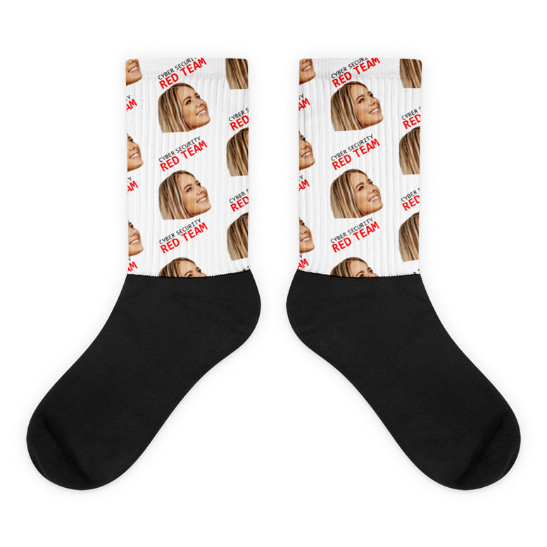 Cyber Security Red Team - Face Mash Socks ( personalized socks with photos ) by DarkByteGear