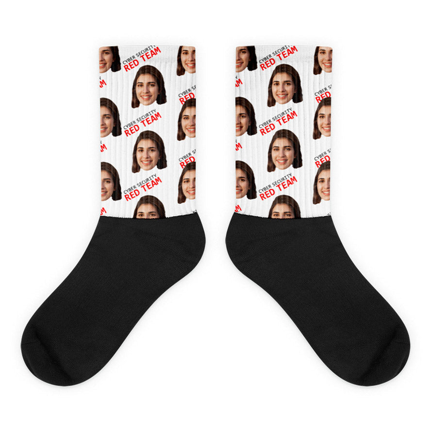 Cyber Security Red Team - Face Mash Socks ( personalized socks with photos ) by DarkByteGear