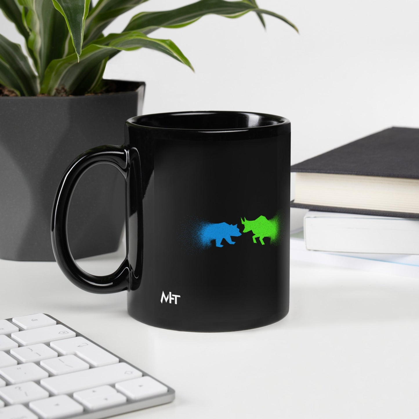 Bearish And Bullish (DB) - Black Glossy Mug by DarkByteGear