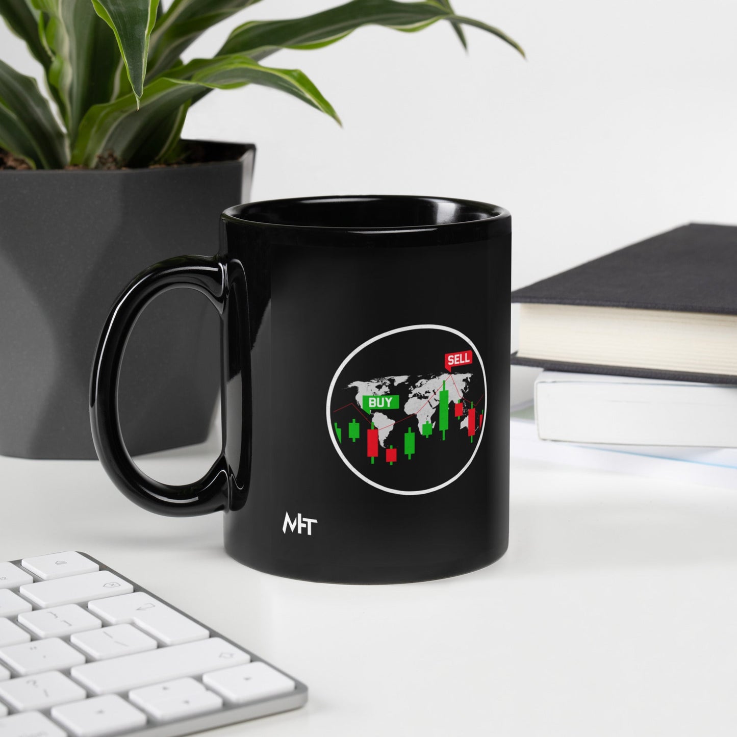 Buy Sell - Black Glossy Mug by DarkByteGear