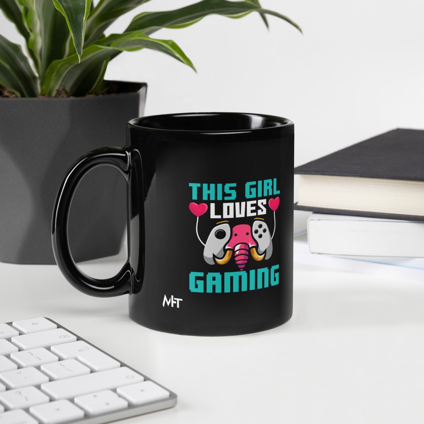 This girl Loves video games ( RiMa ) - Black Glossy Mug by DarkByteGear