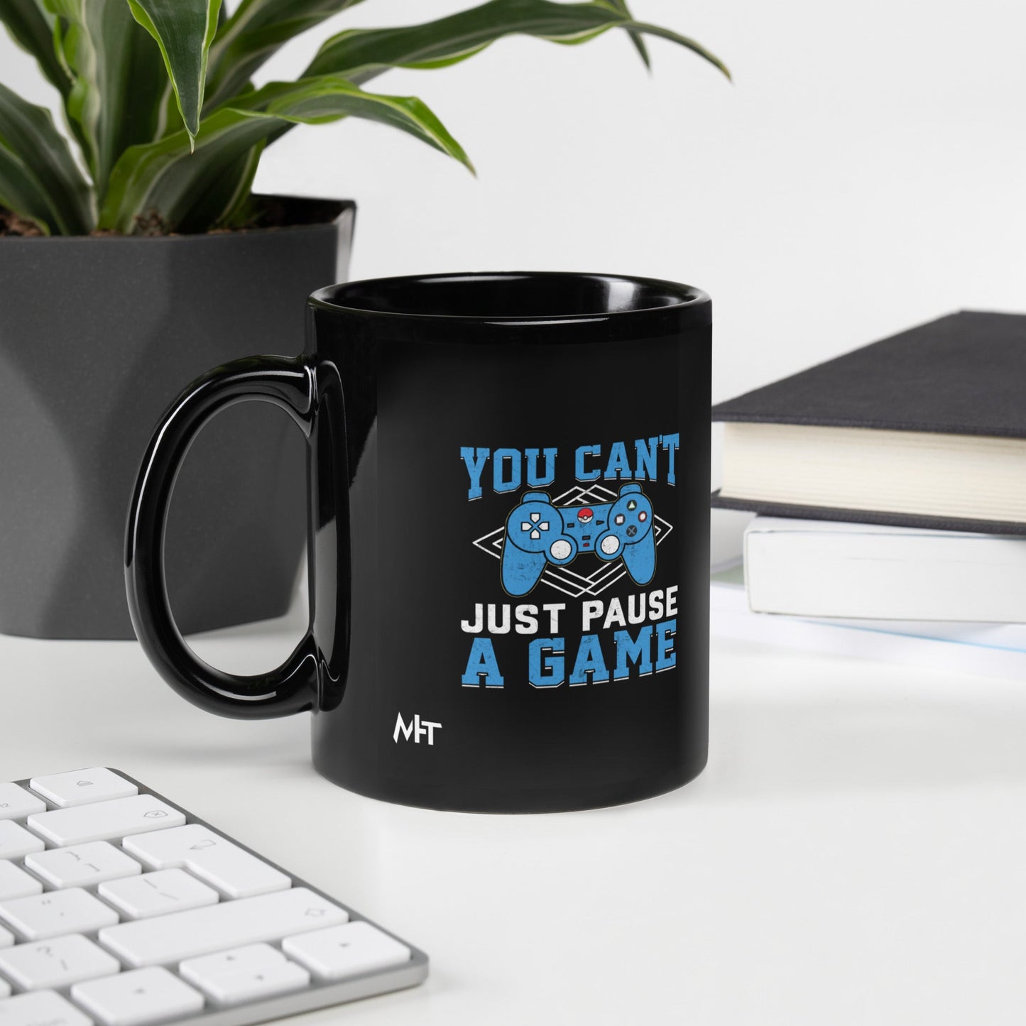 You can't just Pause a Game - Black Glossy Mug by DarkByteGear