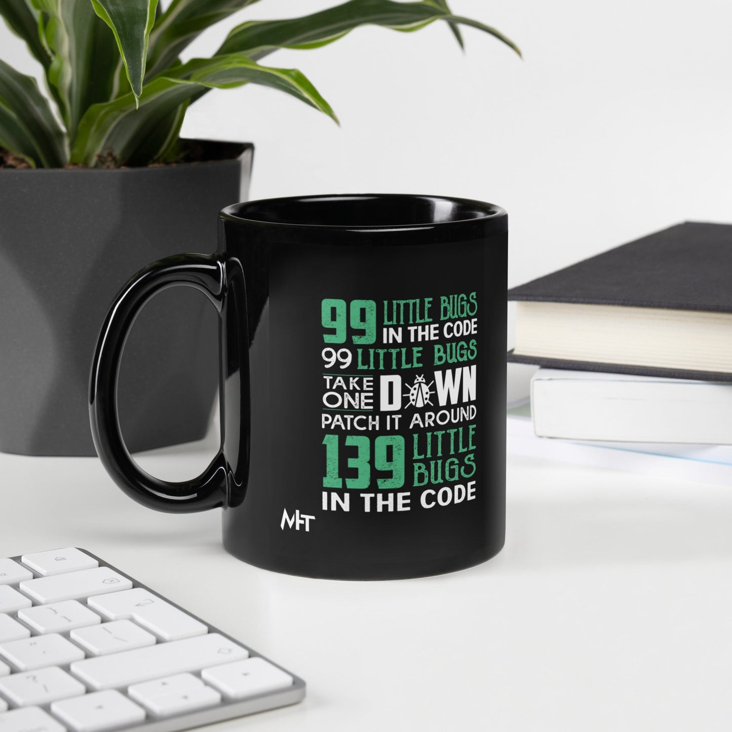 99 Little Bugs - Black Glossy Mug by DarkByteGear