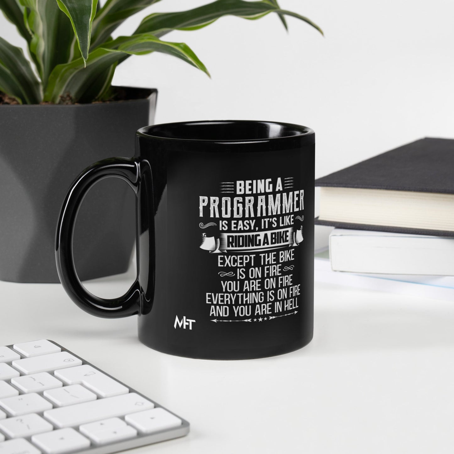 Being a Programmer is easy - Black Glossy Mug by DarkByteGear