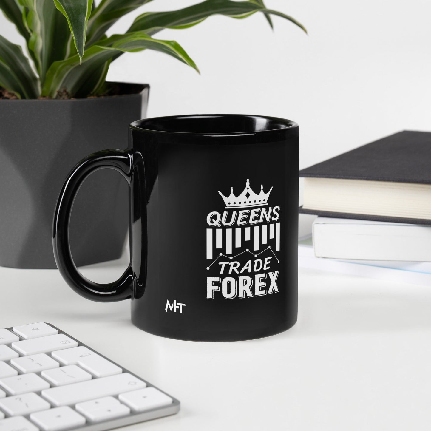 Queens Trade Forex - Black Glossy Mug by DarkByteGear