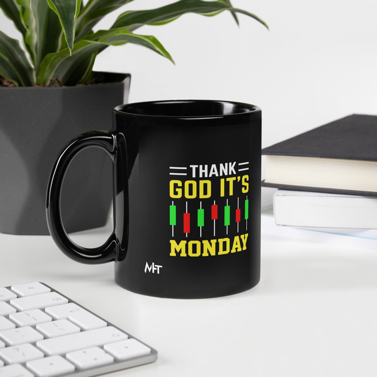 Thank God! It's Monday - Black Glossy Mug by DarkByteGear