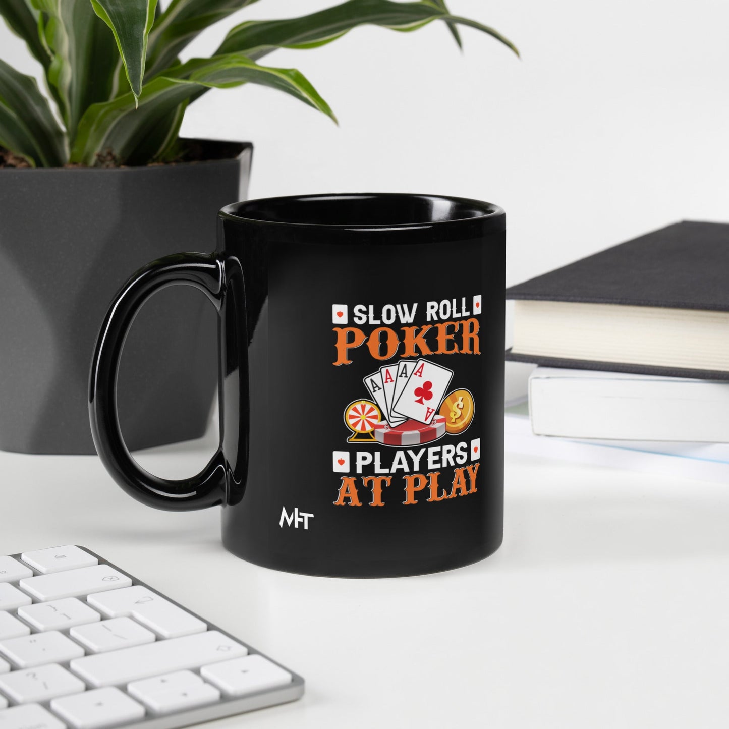 Slow Roll Poker; Players at Play - Black Glossy Mug by DarkByteGear