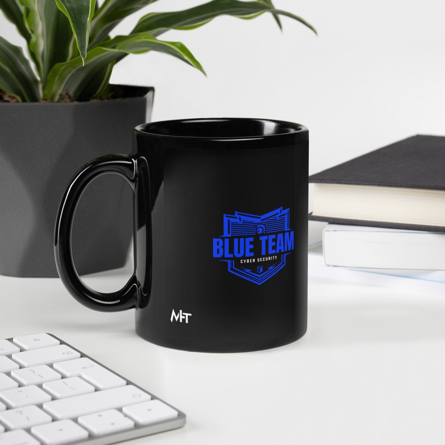 Cyber Security Blue Team - Black Glossy Mug by DarkByteGear