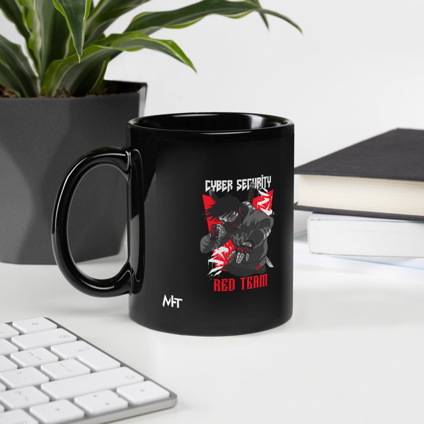 Cyber Security Red Team V3 - Black Glossy Mug by DarkByteGear
