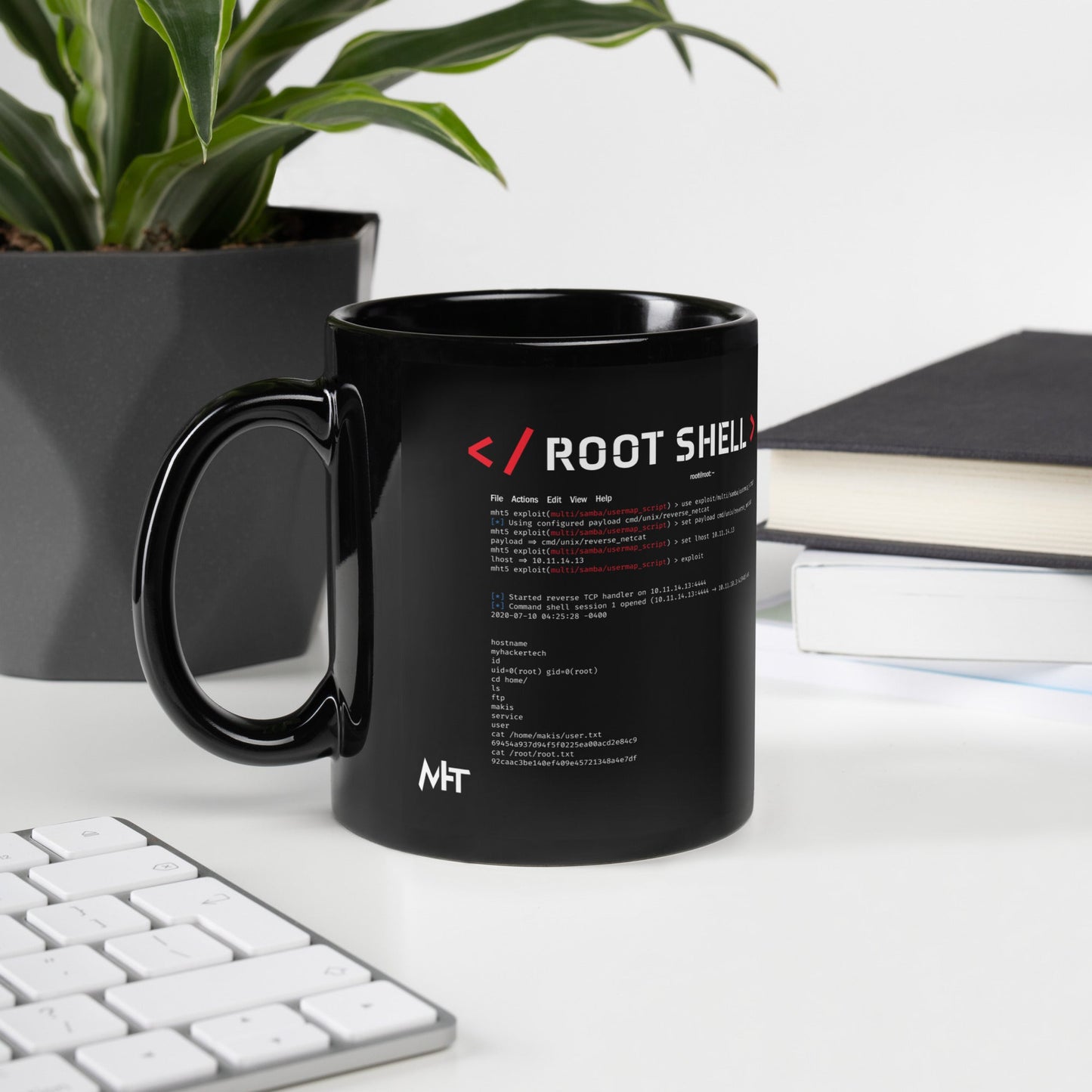 Root Shell - Black Glossy Mug by DarkByteGear