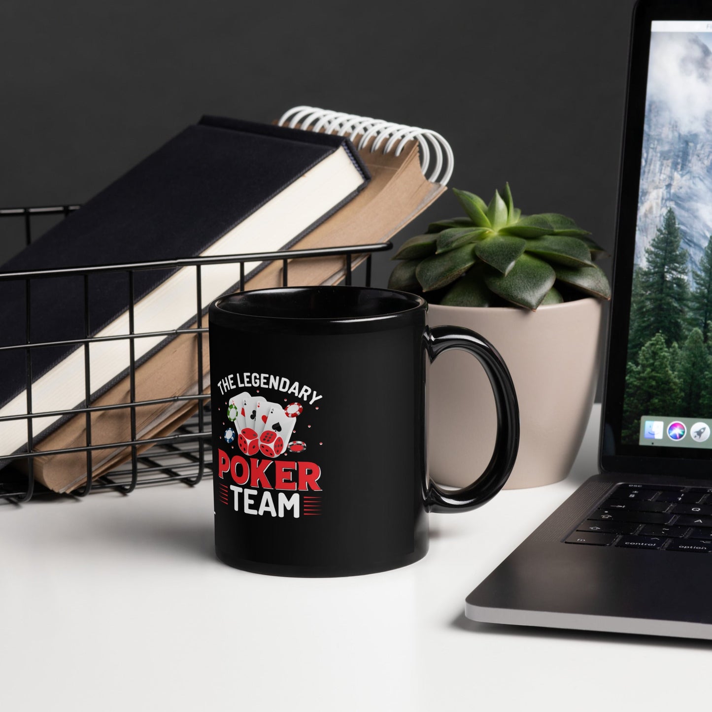 The Legendary Poker Team - Black Glossy Mug by DarkByteGear
