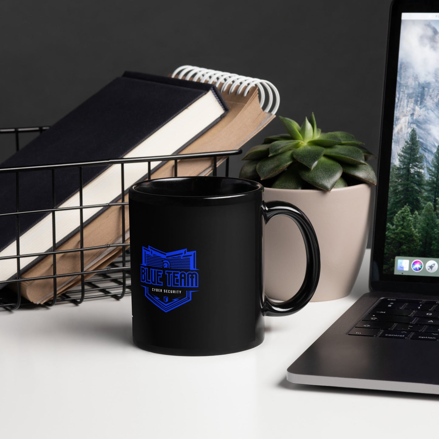 Cyber Security Blue Team 16 - Black Glossy Mug by DarkByteGear