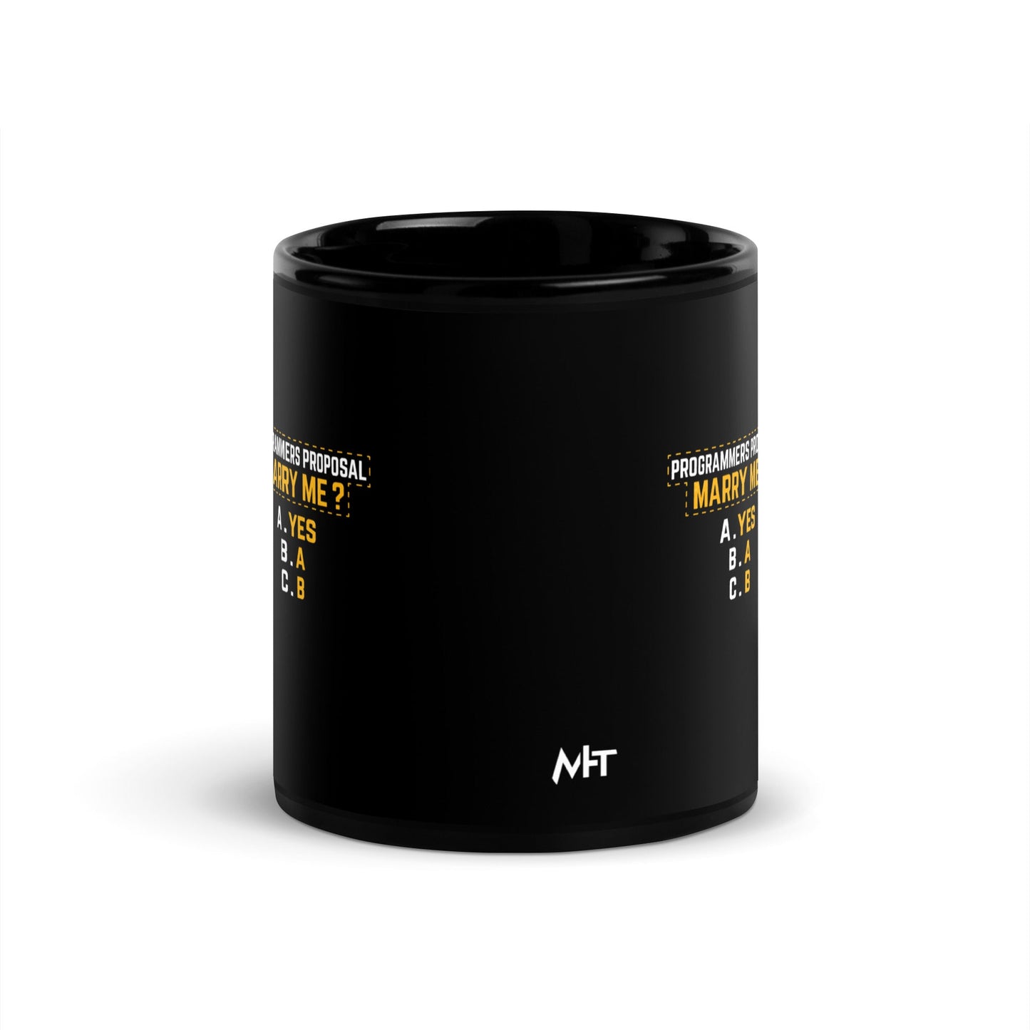 Programmers' Proposal - Black Glossy Mug by DarkByteGear