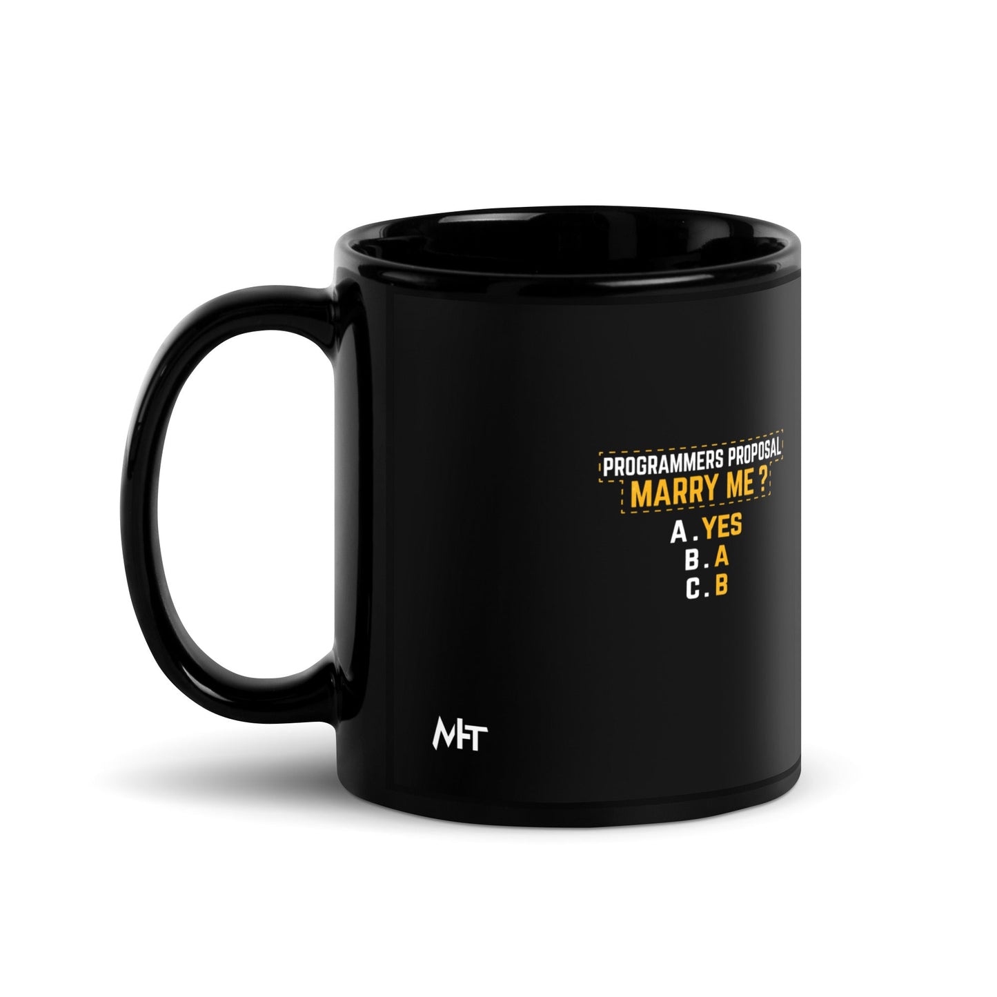 Programmers' Proposal - Black Glossy Mug by DarkByteGear