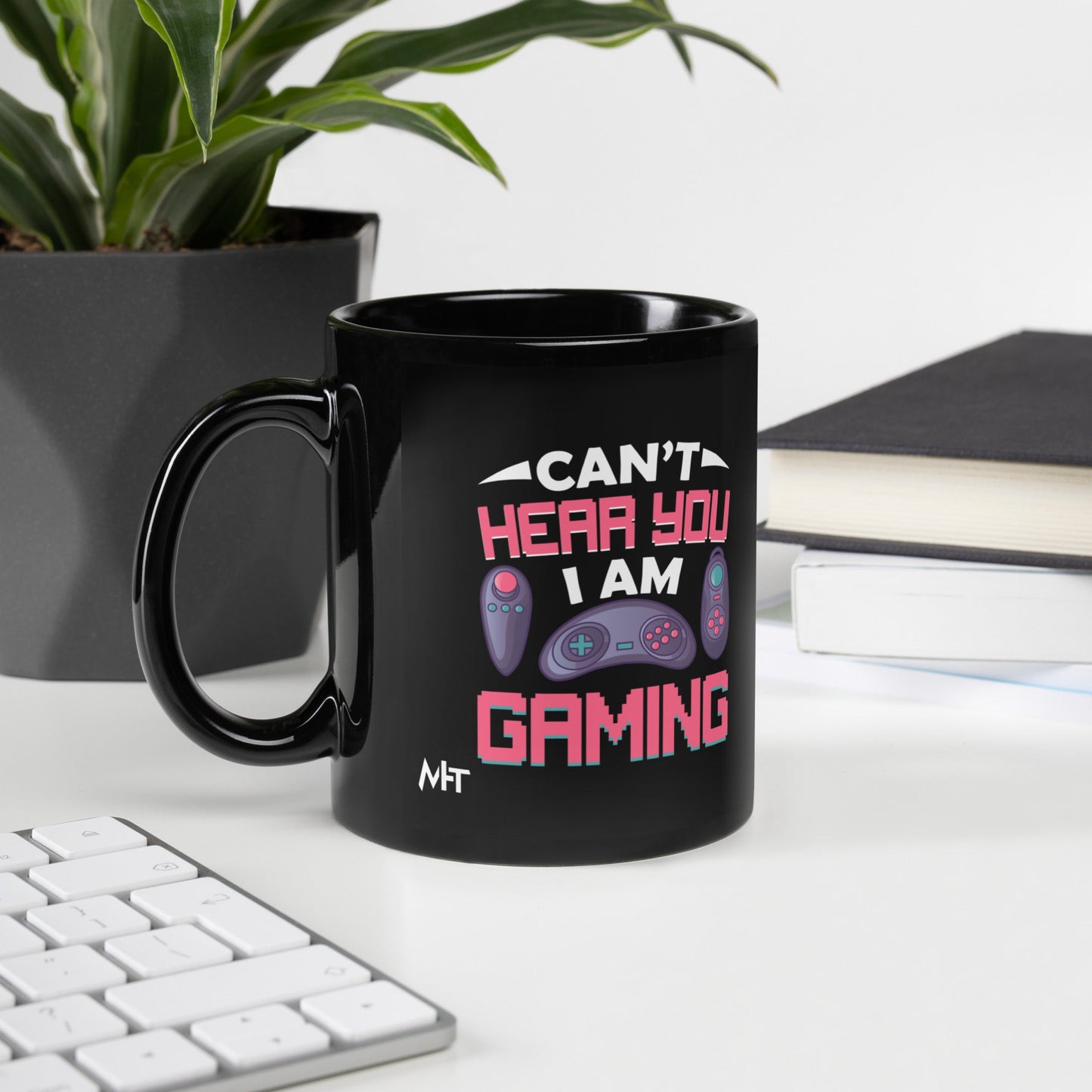 Can't Hear you, I am Gaming - Black Glossy Mug by DarkByteGear