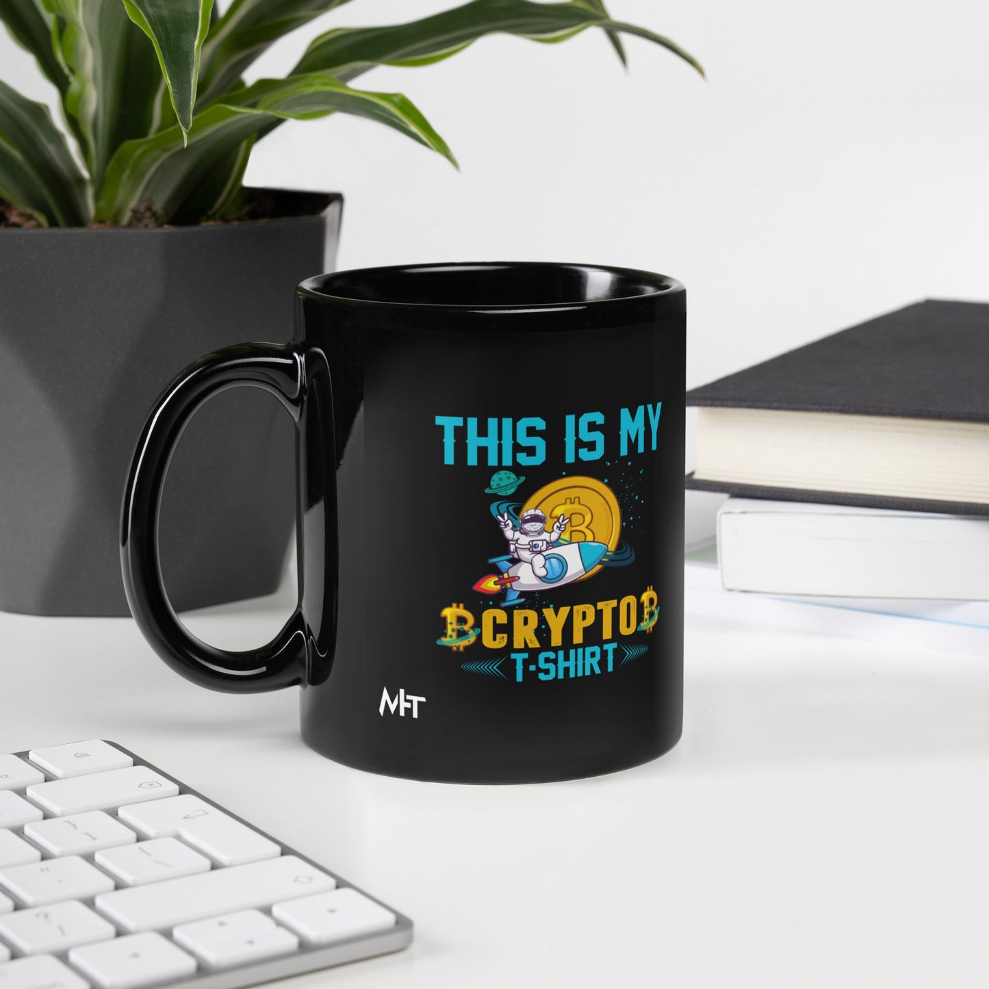 This is my Crypto T-shirt with Turtle Ninja and Missile - Black Glossy Mug by DarkByteGear