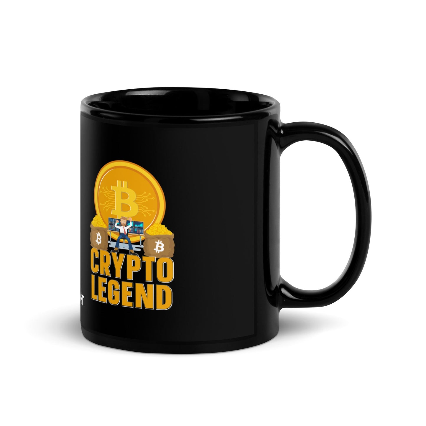 Bitcoin Legend - Black Glossy Mug by DarkByteGear