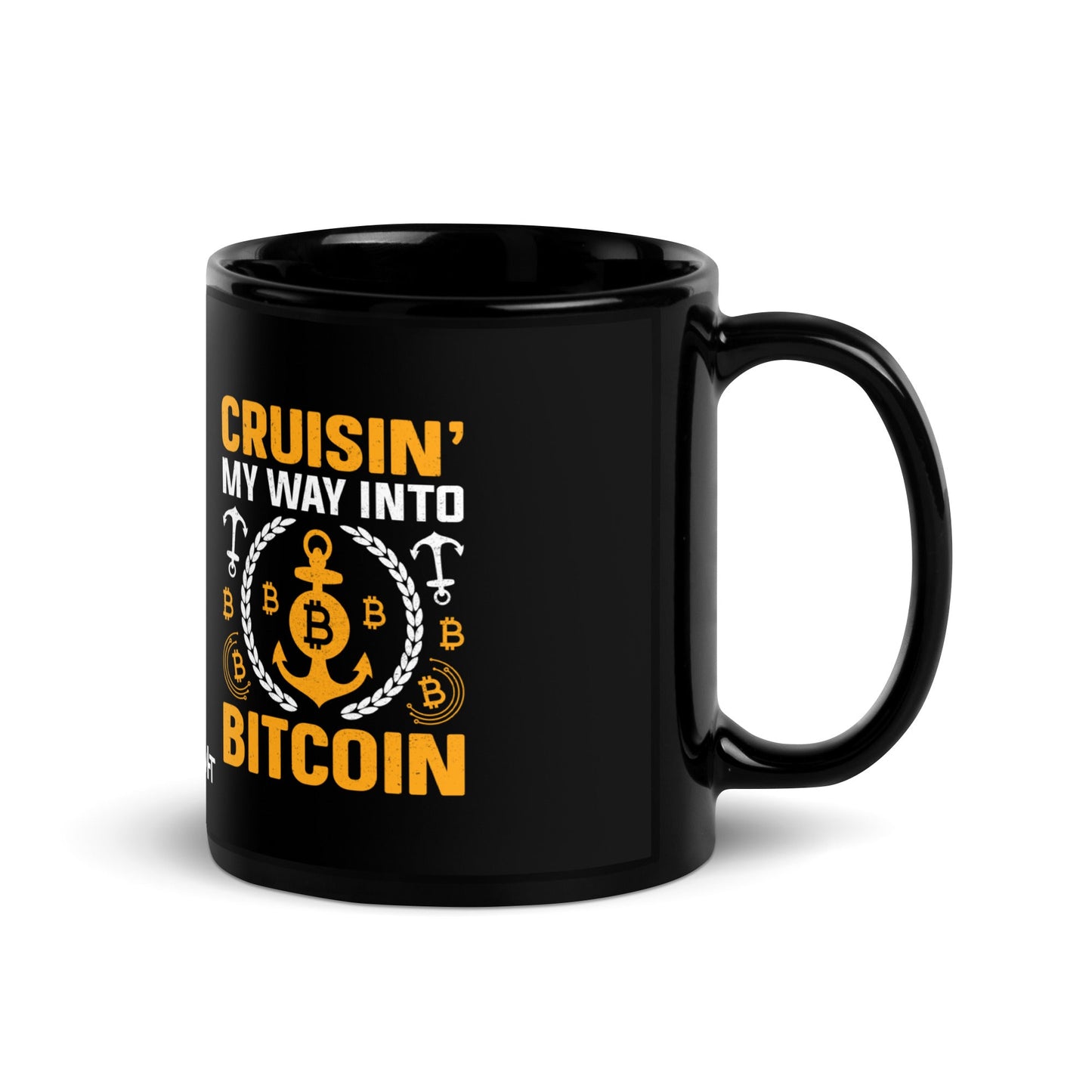 Cruising My Way into Bitcoin - Black Glossy Mug by DarkByteGear