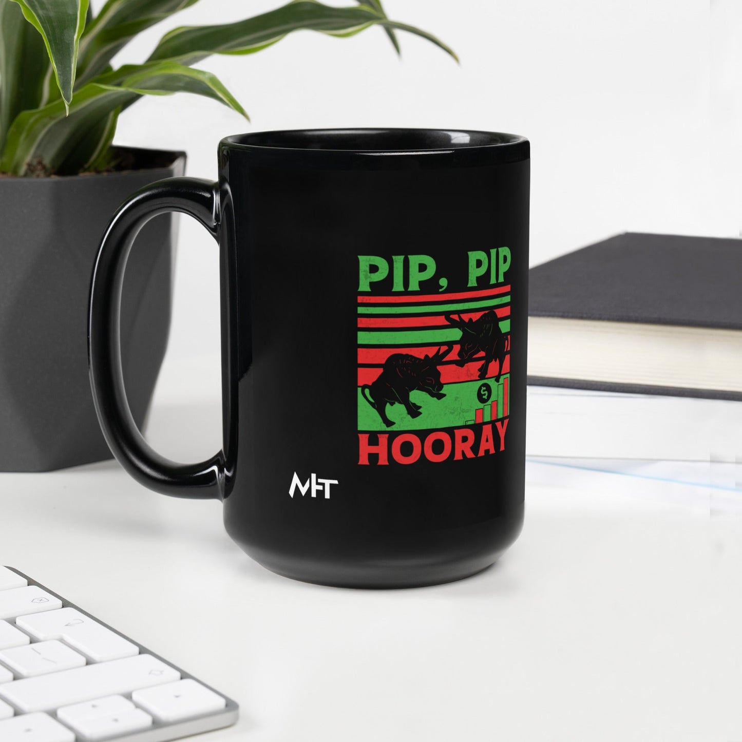 Pip, Pip Hooray - Black Glossy Mug by DarkByteGear