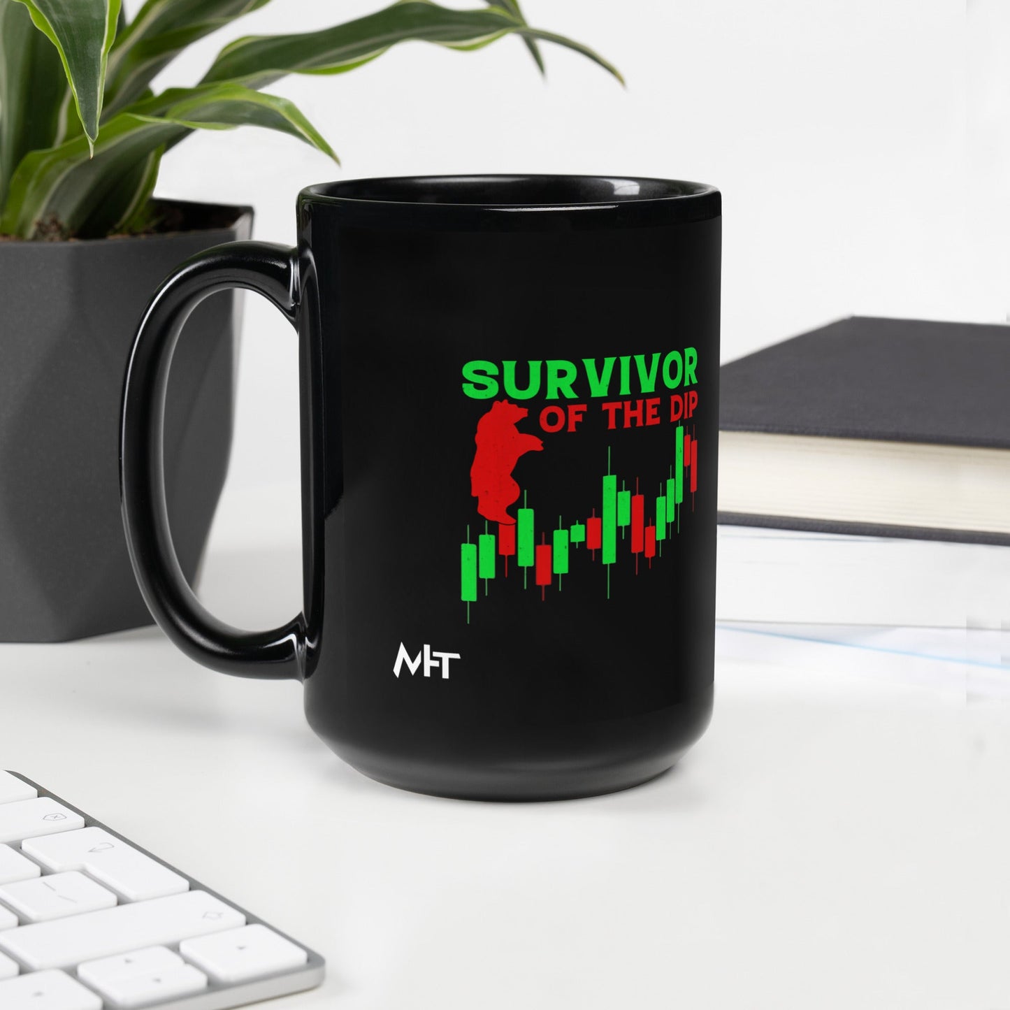 Survivor of the Dip V1 - Black Glossy Mug by DarkByteGear