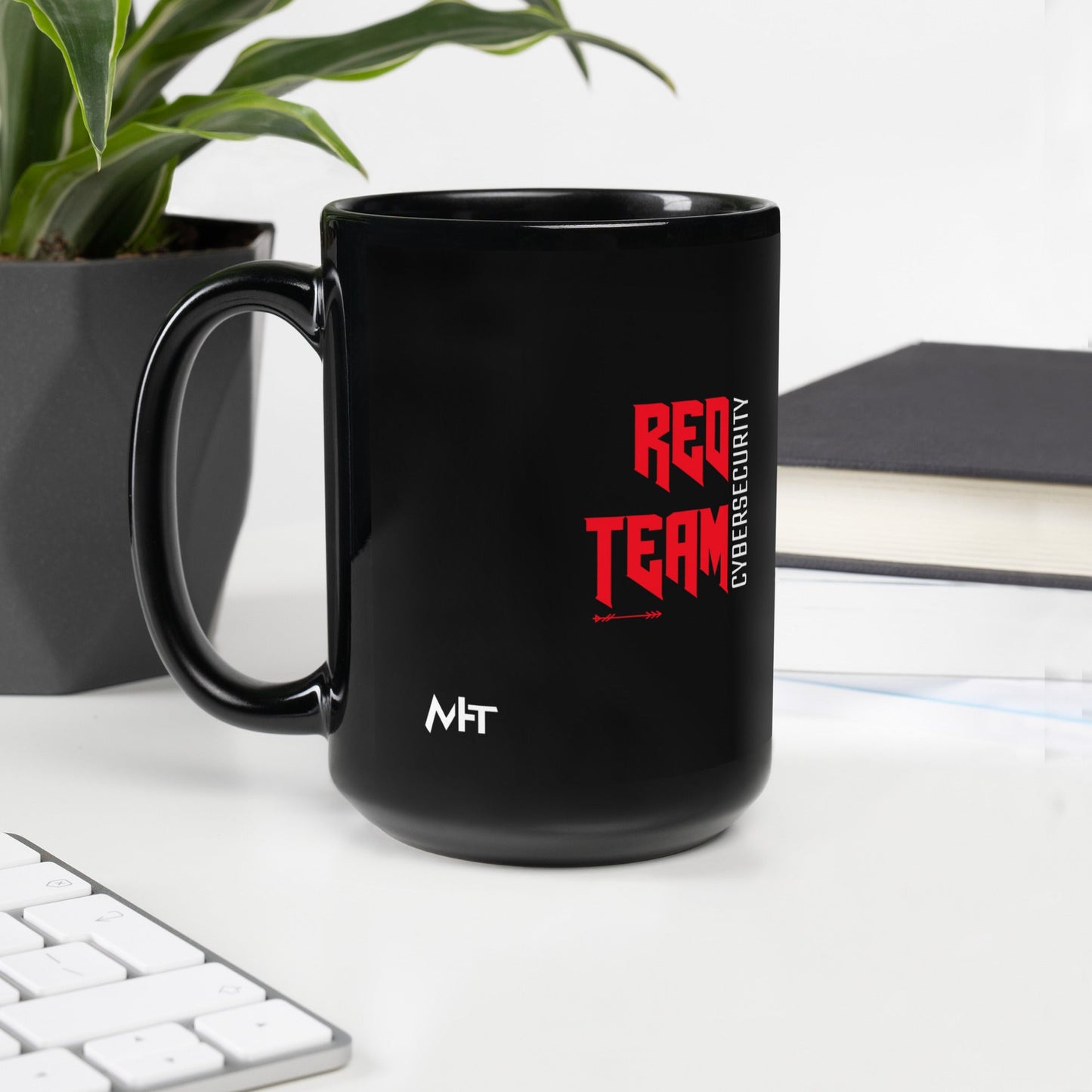 Cyber Security Red Team V9 - Black Glossy Mug by DarkByteGear