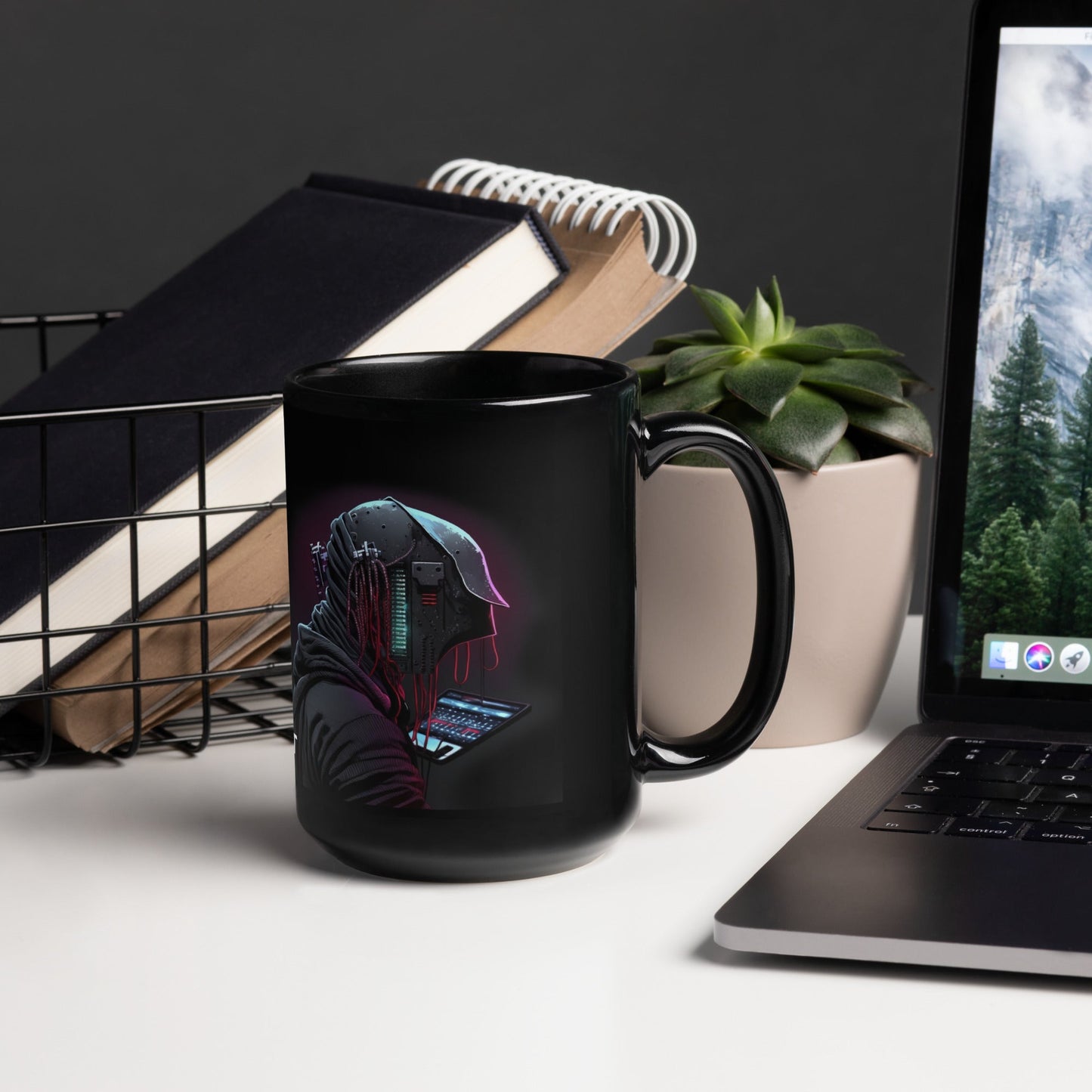 Cyberware assassin v4 - Black Glossy Mug by DarkByteGear