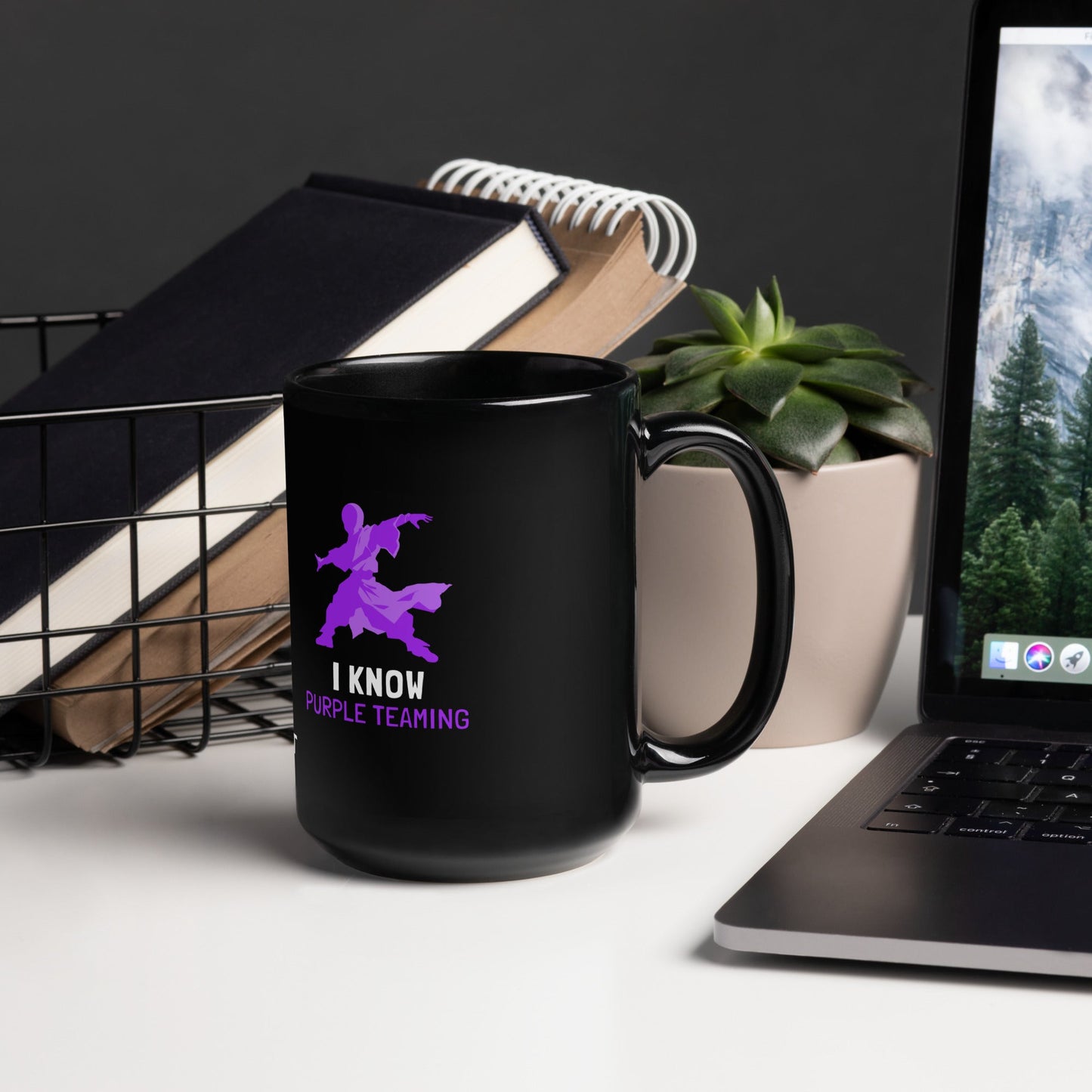 I Know Purple Teaming - Black Glossy Mug by DarkByteGear