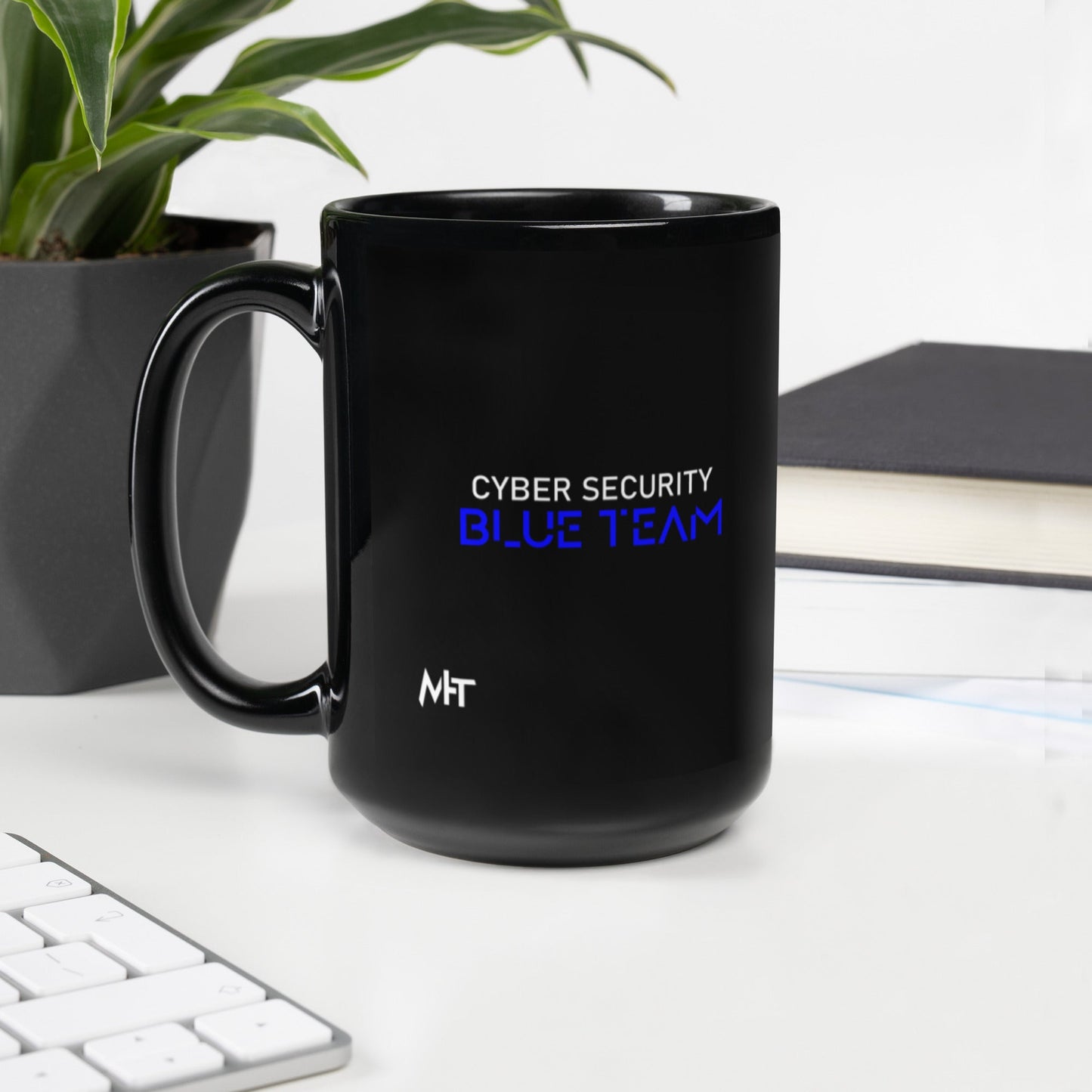 Cyber Security Blue team V4 - Black Glossy Mug by DarkByteGear