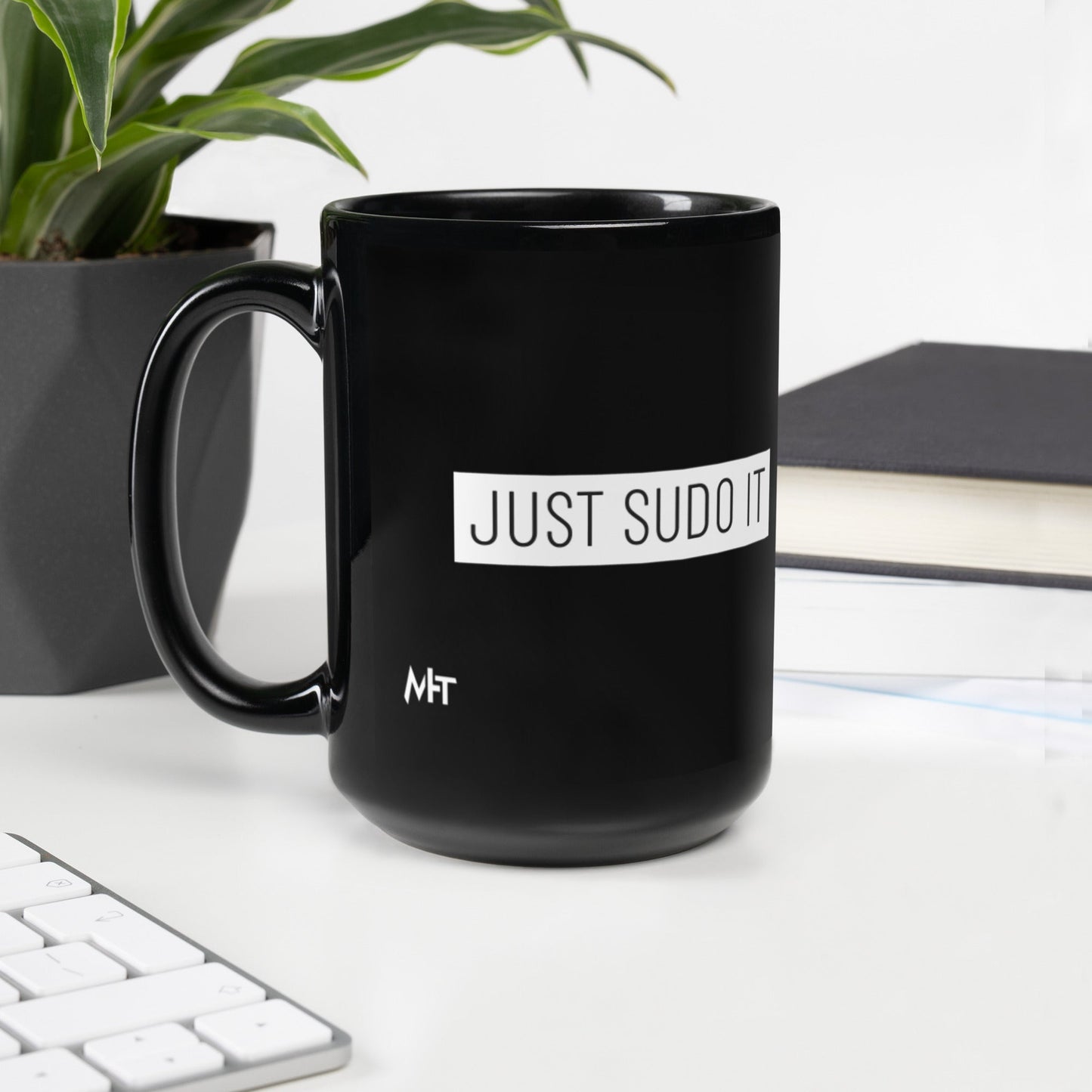 Just sudo it - Black Glossy Mug by DarkByteGear