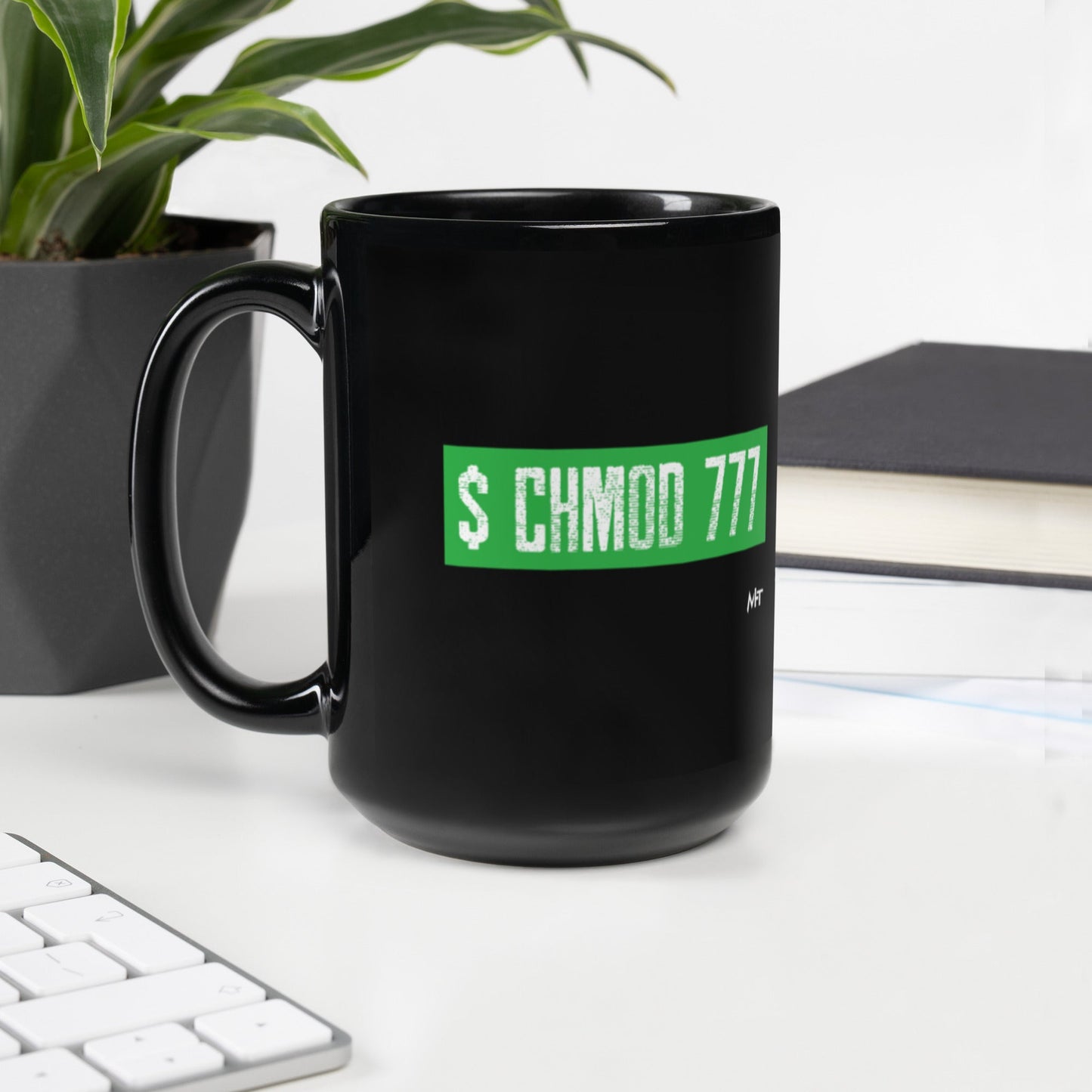Chmod 777 - Black Glossy Mug by DarkByteGear