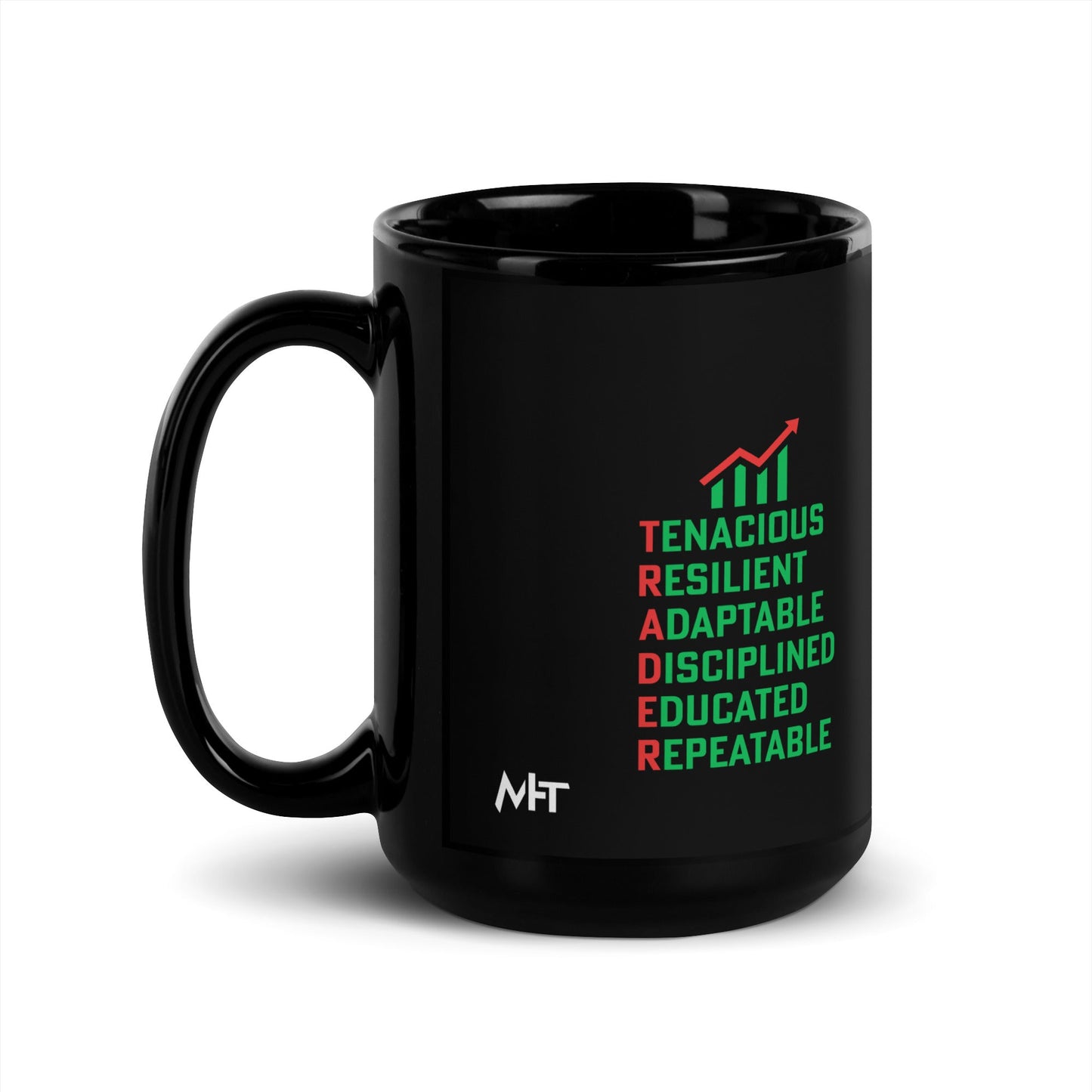 Trader Def: - Black Glossy Mug ( Back Print ) by DarkByteGear