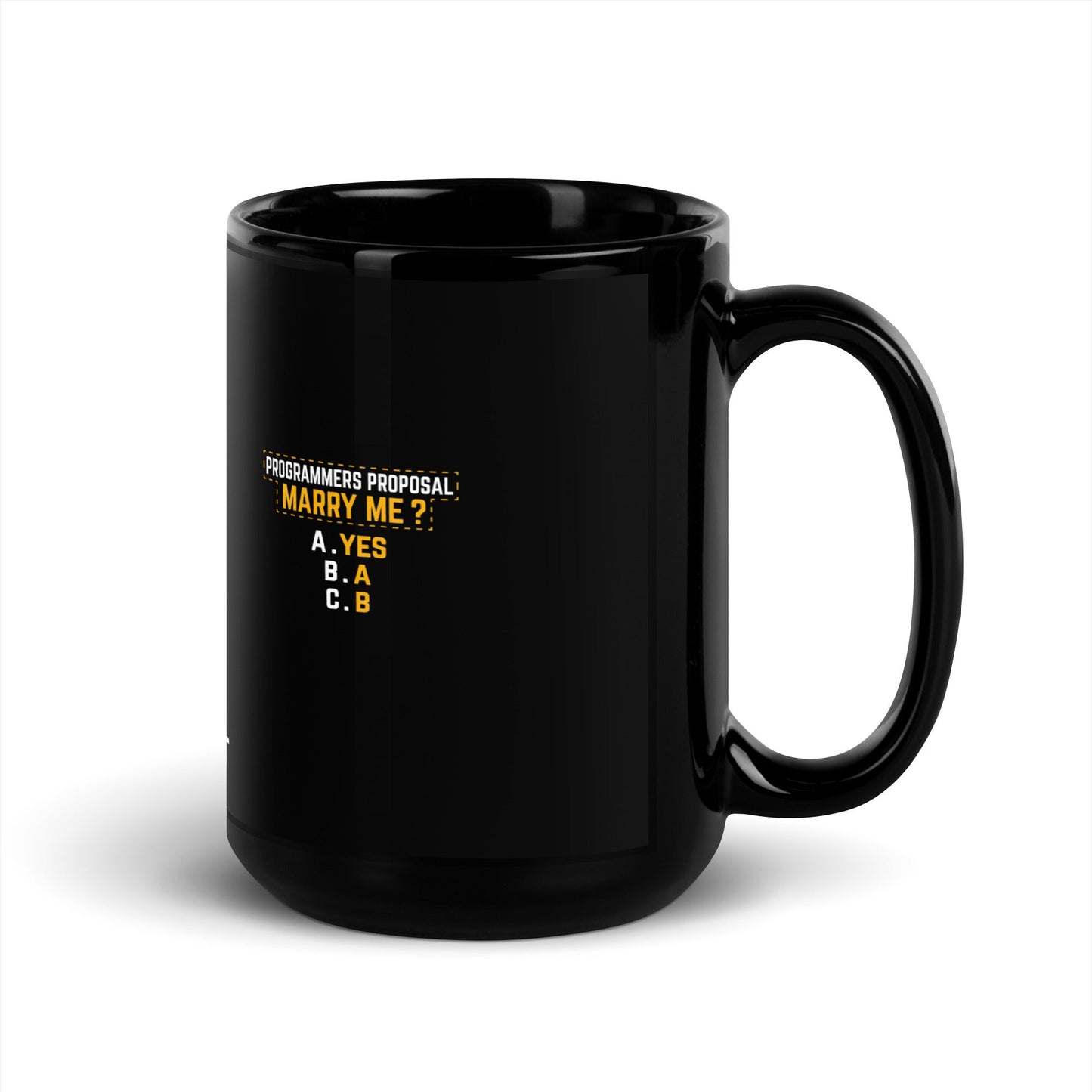 Programmers' Proposal - Black Glossy Mug by DarkByteGear