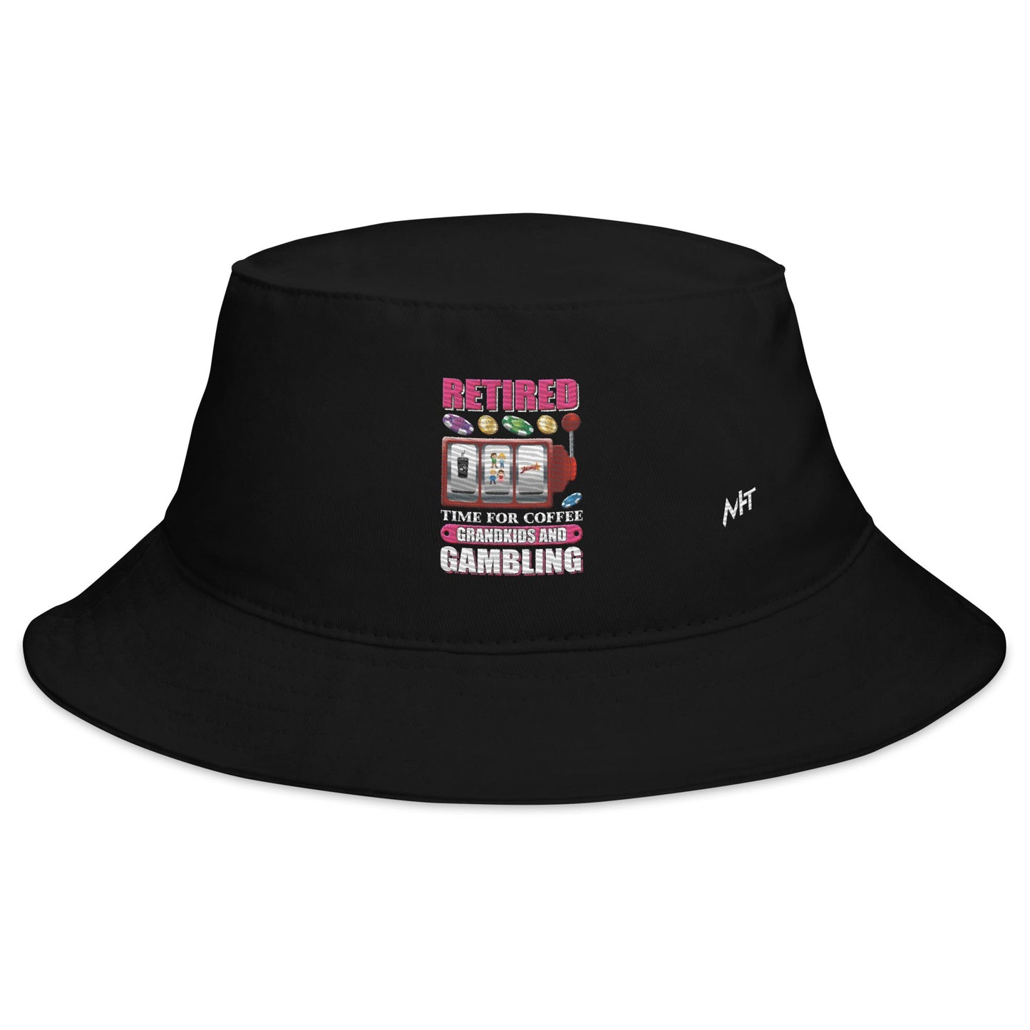 Retired: Time for Coffee, Grandkids and Gambling - Bucket Hat by DarkByteGear