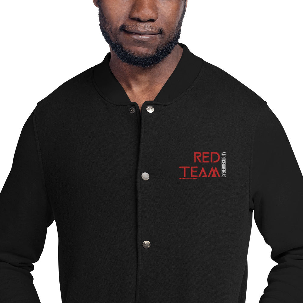 Cyber Security Red Team v4 - Embroidered Champion Bomber Jacket by DarkByteGear