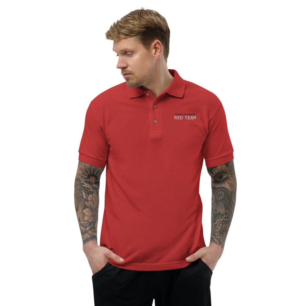 Cyber Security Red Team - Embroidered Polo Shirt by DarkByteGear