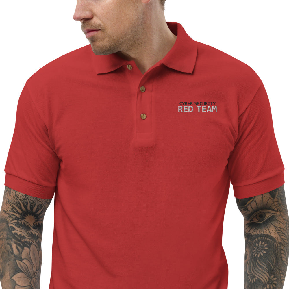 Cyber Security Red Team - Embroidered Polo Shirt by DarkByteGear