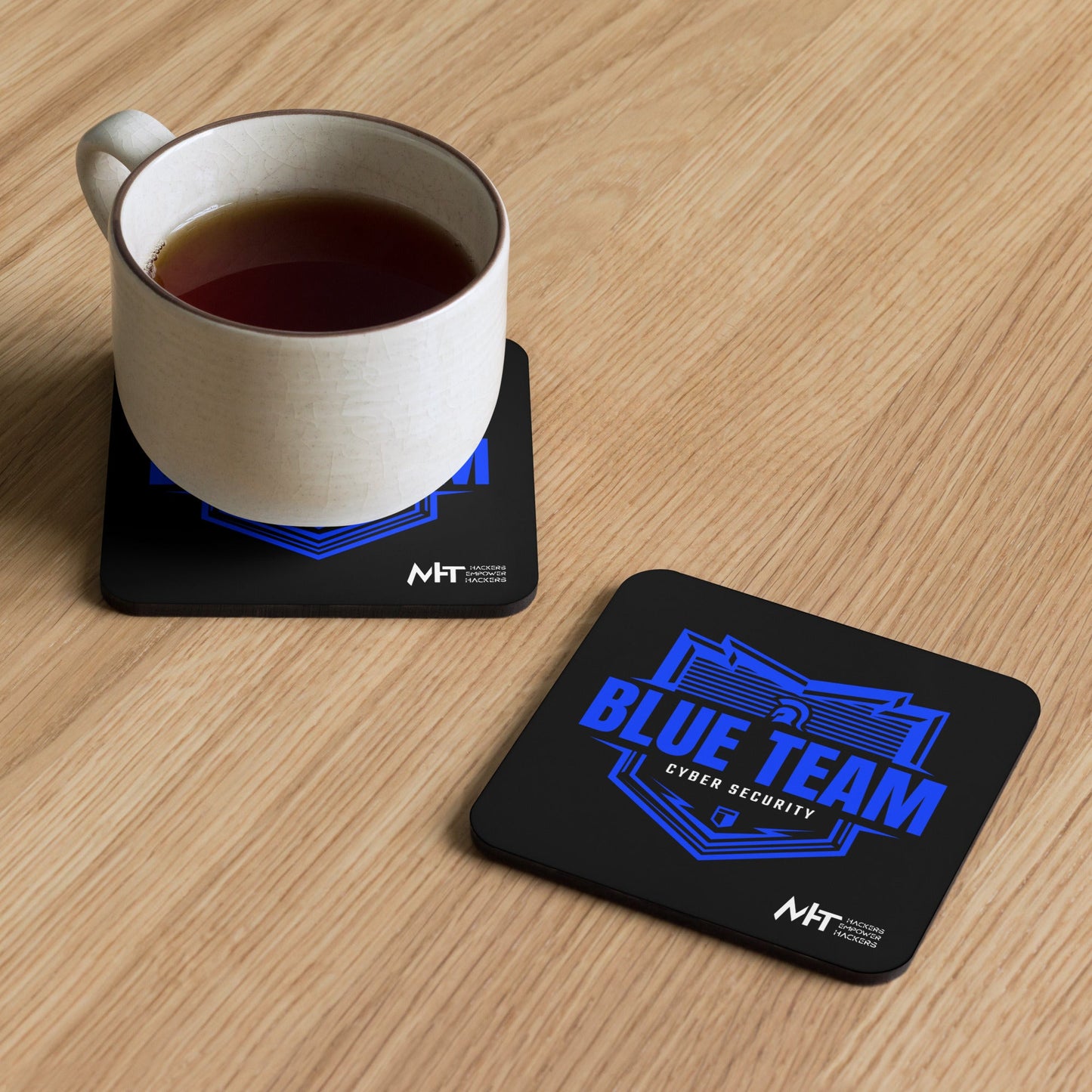 Cyber Security Blue Team - Cork-back coaster by DarkByteGear