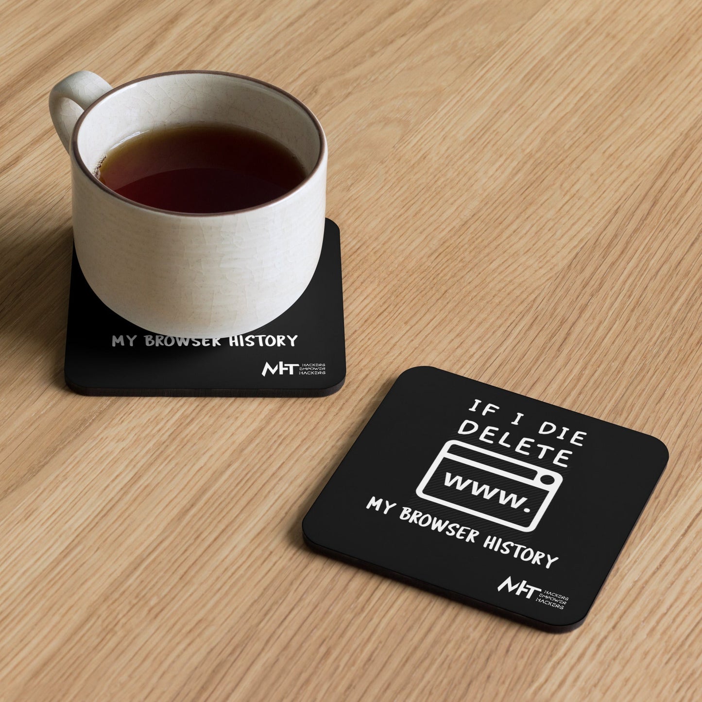 If I die - Cork-back coaster by DarkByteGear
