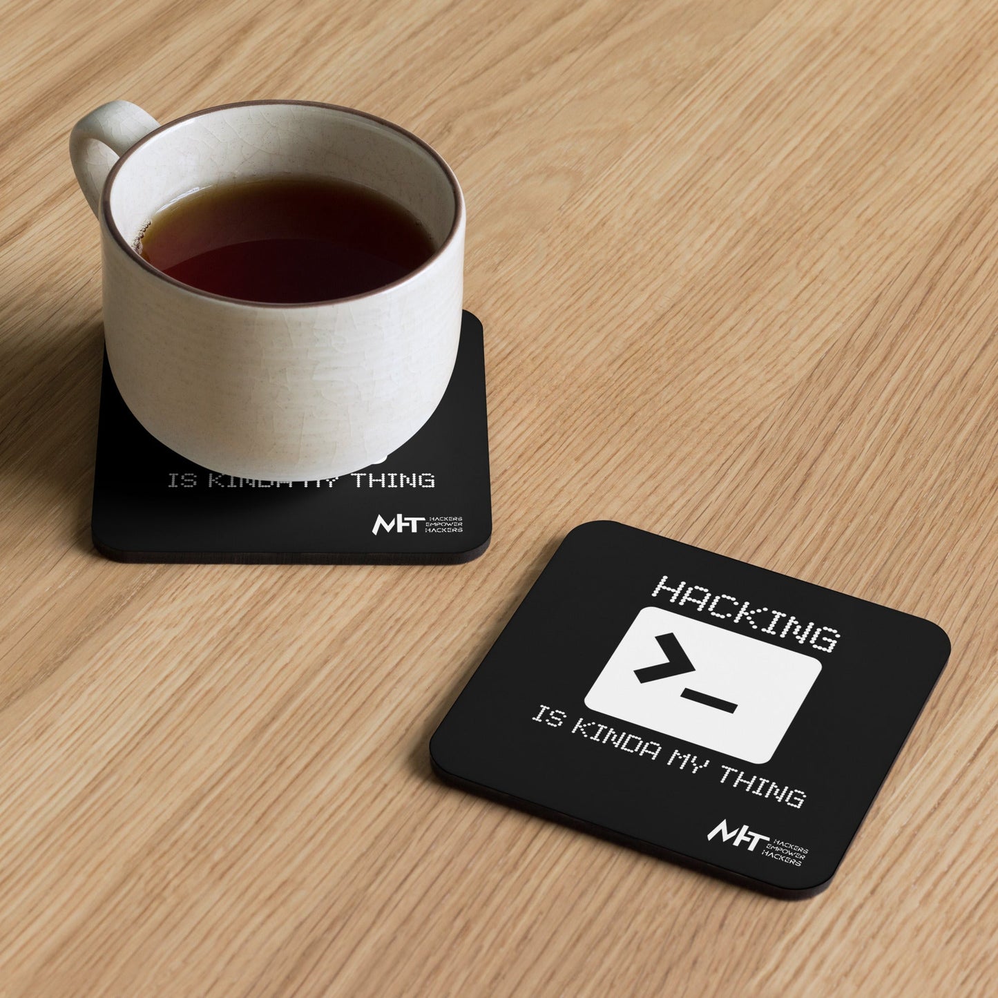 Hacking is kinda my thing - Cork-back coaster by DarkByteGear