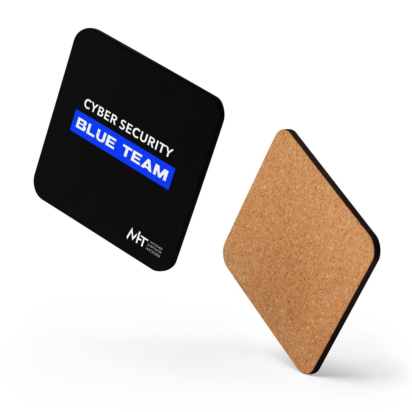 Cyber Security Blue Team V9 - Cork-back coaster by DarkByteGear