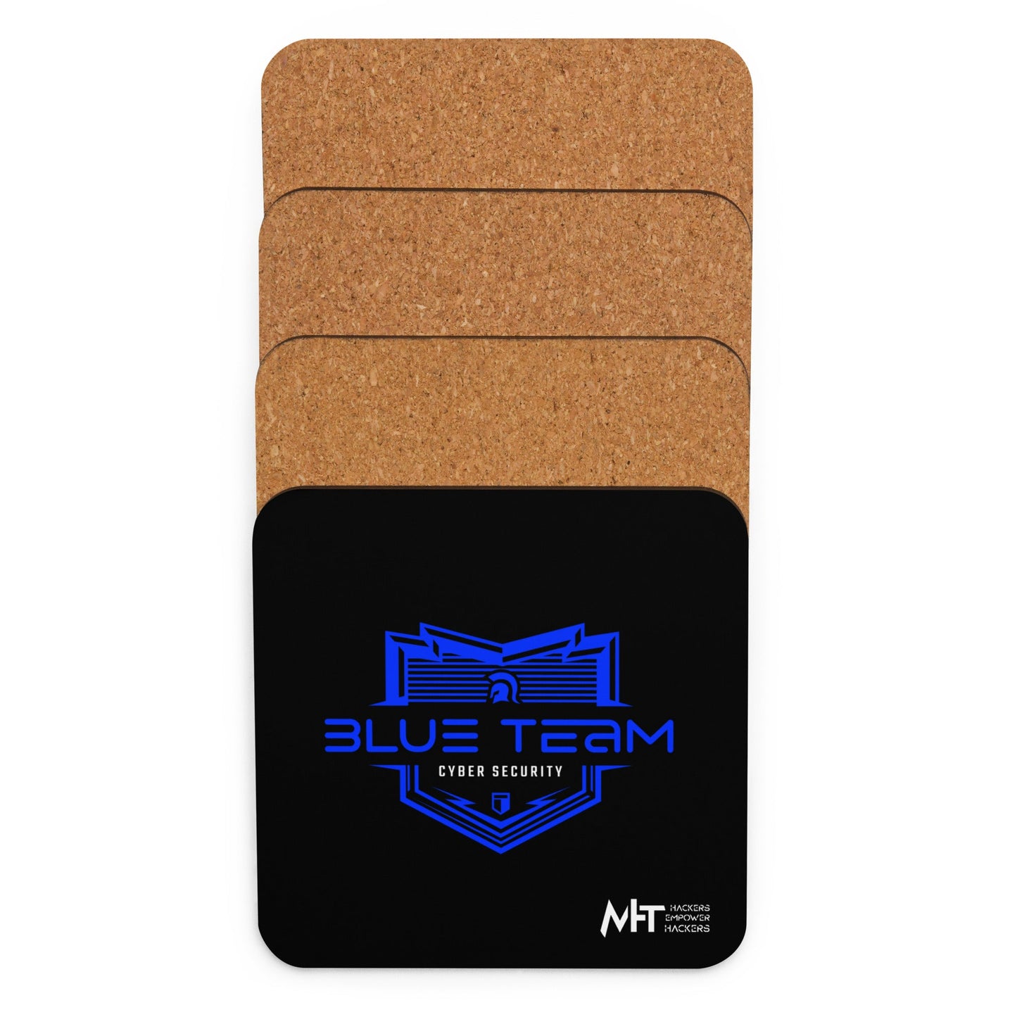 Cyber Security Blue Team V15 - Cork-back coaster by DarkByteGear