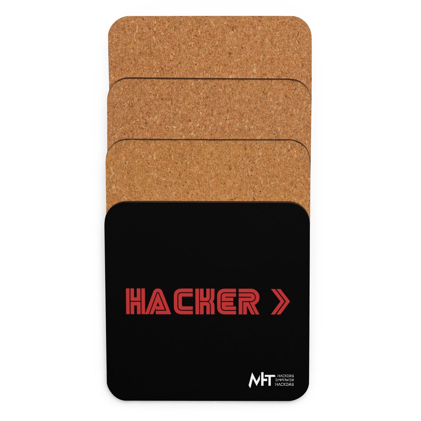 Hacker v3 - Cork-back coaster by DarkByteGear