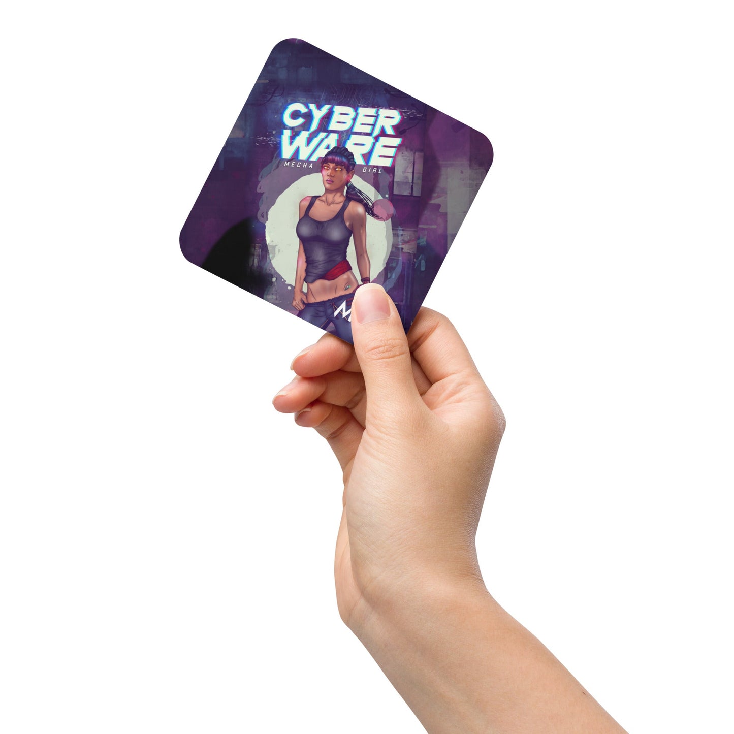 Cyberware Mecha Girl - Cork-back coaster by DarkByteGear