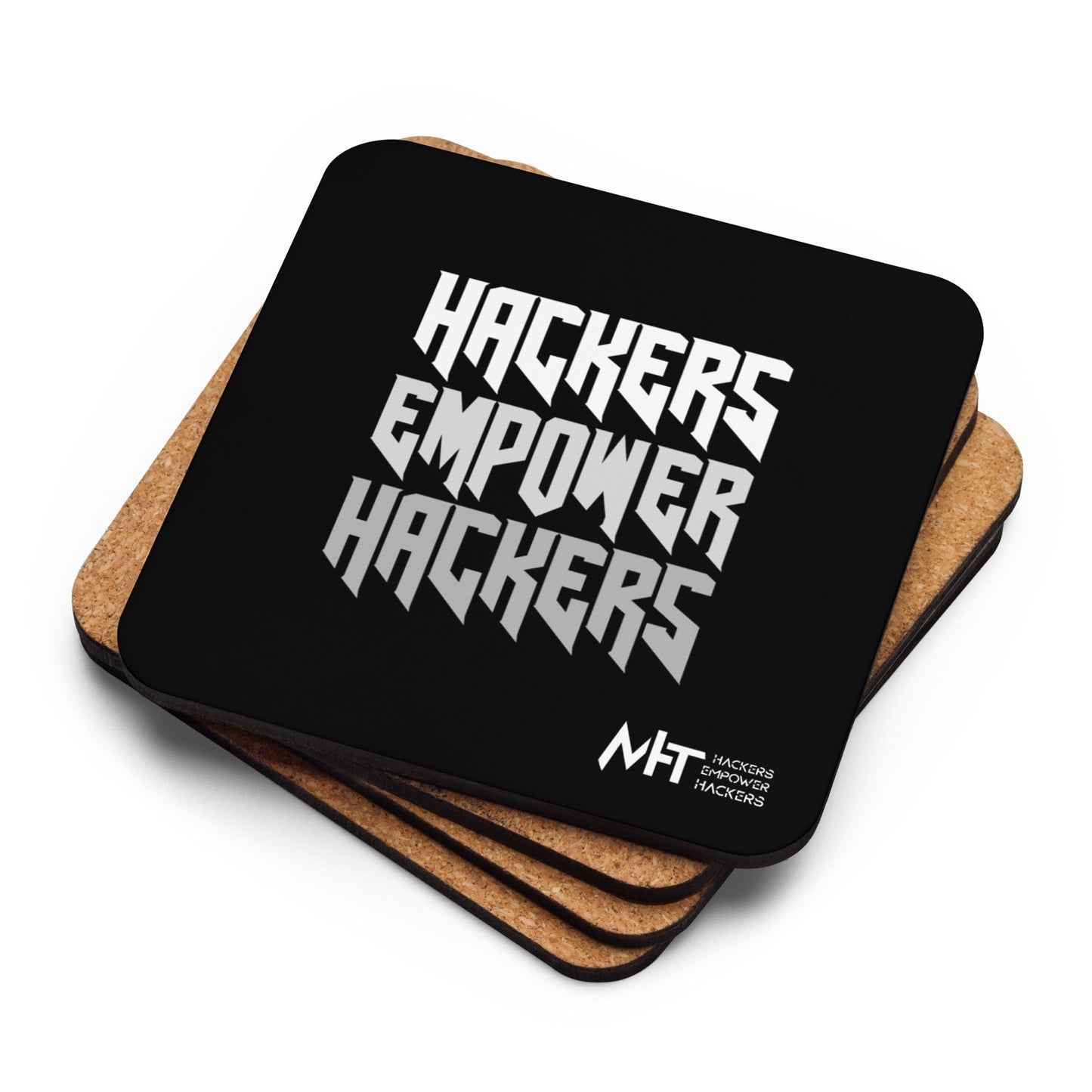 Hackers Empower Hackers V4 - Cork-back coaster by DarkByteGear