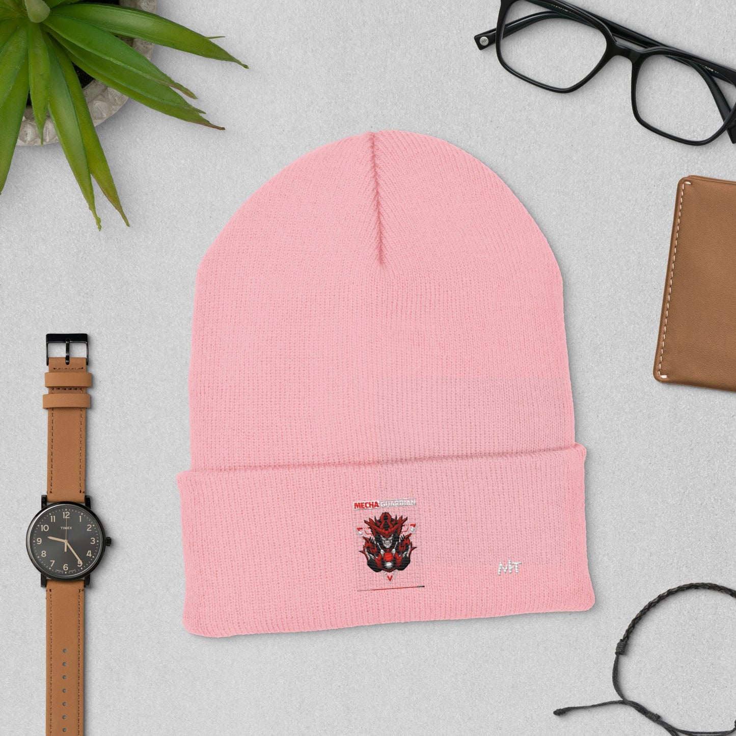 Red Mecha Guardian - Cuffed Beanie by DarkByteGear