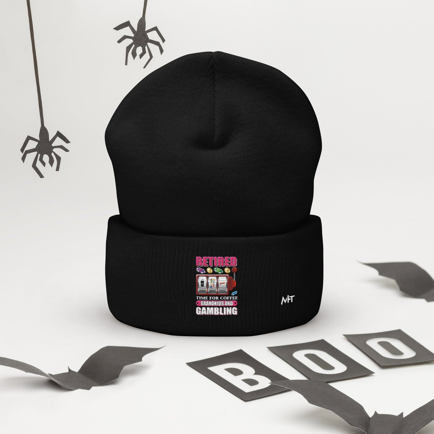 Retired: Time for Coffee, Grandkids and Gambling - Cuffed Beanie by DarkByteGear
