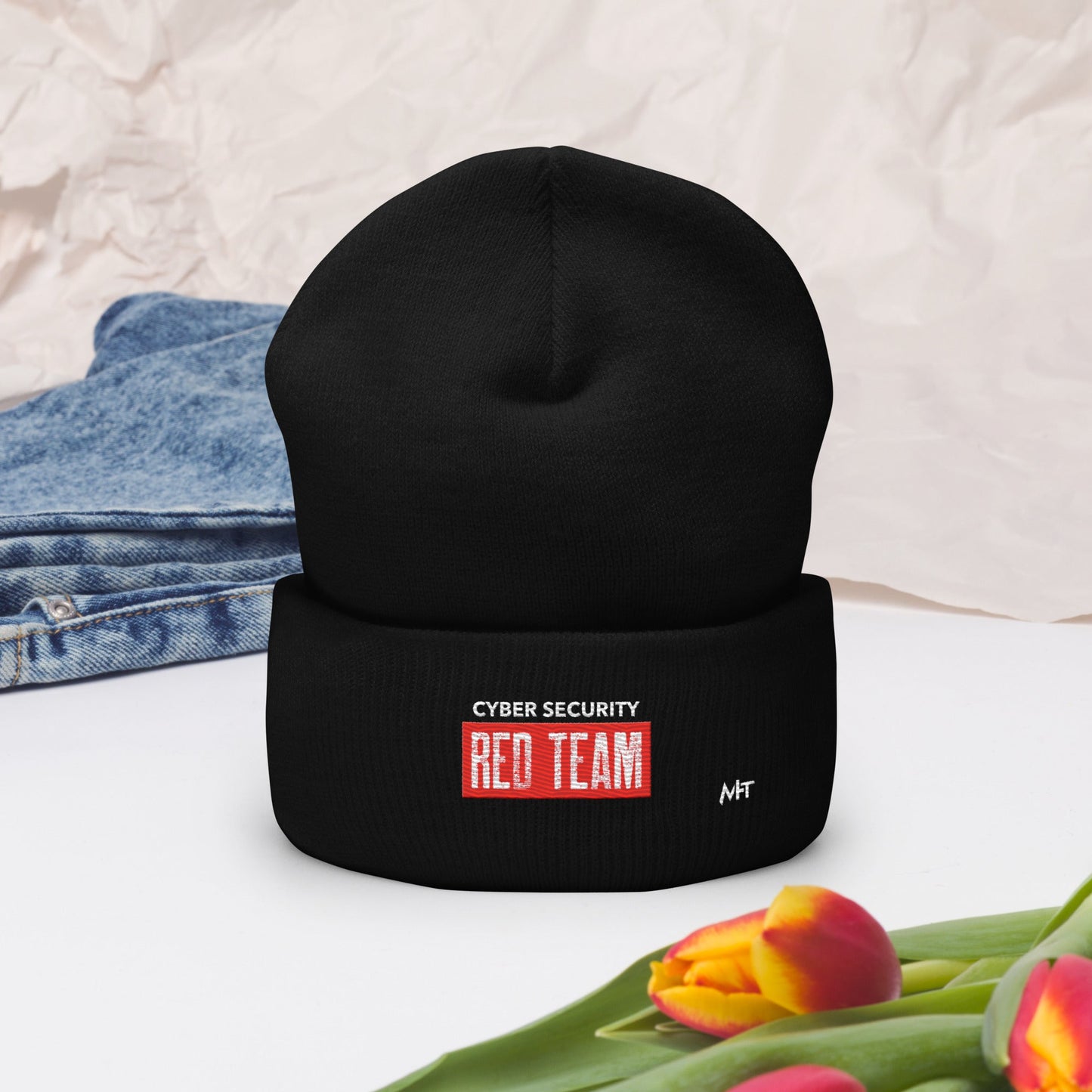 Cyber Security Red Team V1 - Cuffed Beanie by DarkByteGear
