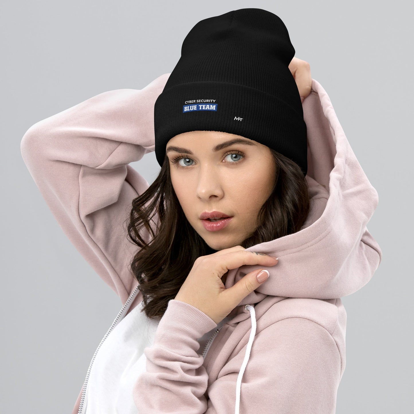 Cyber Security Blue Team V10 - Cuffed Beanie by DarkByteGear