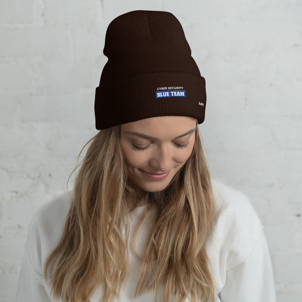 Cyber Security Blue Team V10 - Cuffed Beanie by DarkByteGear