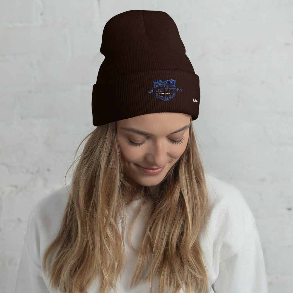 Cyber Security Blue Team V15 - Cuffed Beanie by DarkByteGear